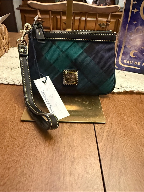 Dooney & Bourke Handbags - Dooney & Bourke Green and Black Plaid Wristlet